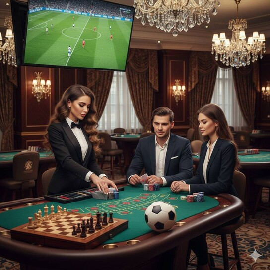 Luxurious casino background with golden elements